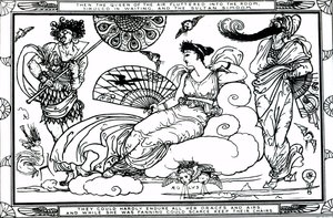 「それから、空気の女王が部屋に羽ばたき、待っているシロッコ、そしてスルタン・シーム」 作： Walter Crane